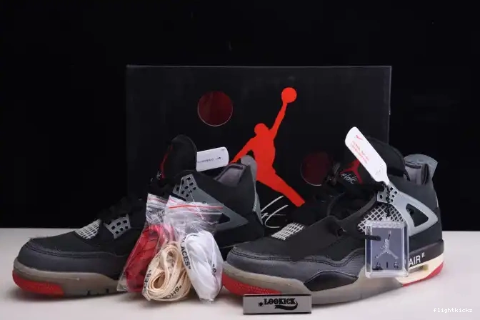 CV9388-001 Air x Off White Bred 4 Jordan Retro 0507